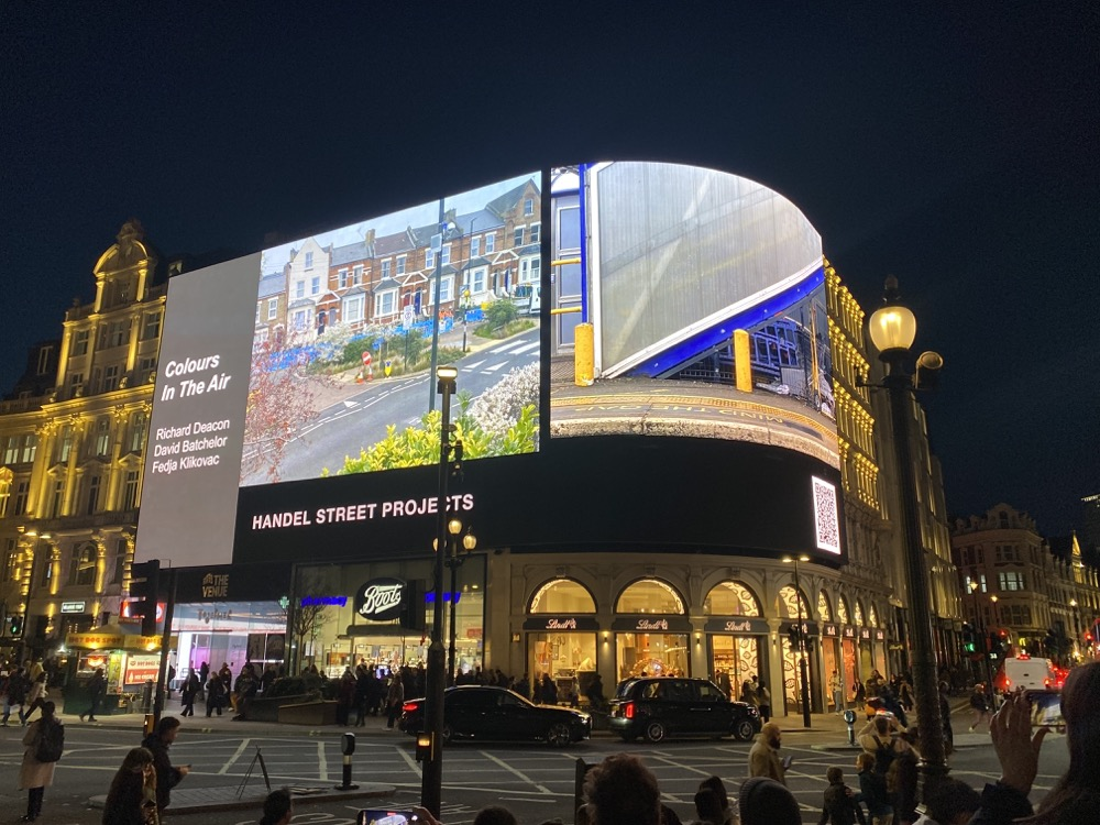 David Batchelor, Richard Deacon, Fedja Klikovac Colours In The Air Piccadilly Lights