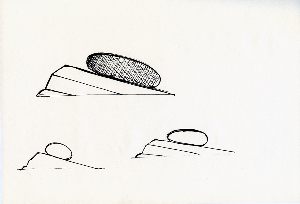 Sketch for a public sculpture proposal for a site in Atlanta, Georgia, in connection with preparations for the '96 Olympics